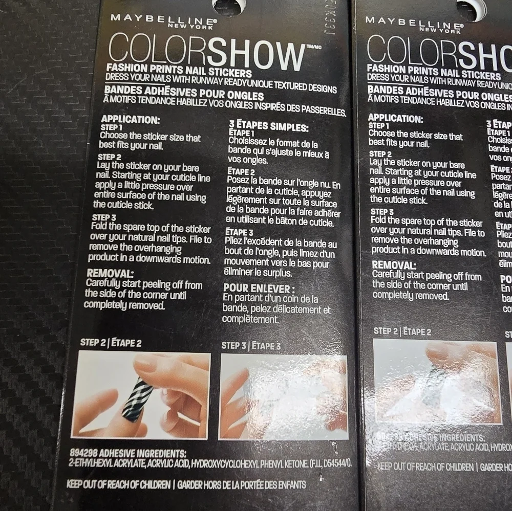 New maybelline print nail stickers lot of 2
